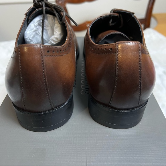 New Men’s Brown Leather Oxford Dress Shoes sz 7 / 38 - Picture 9 of 13